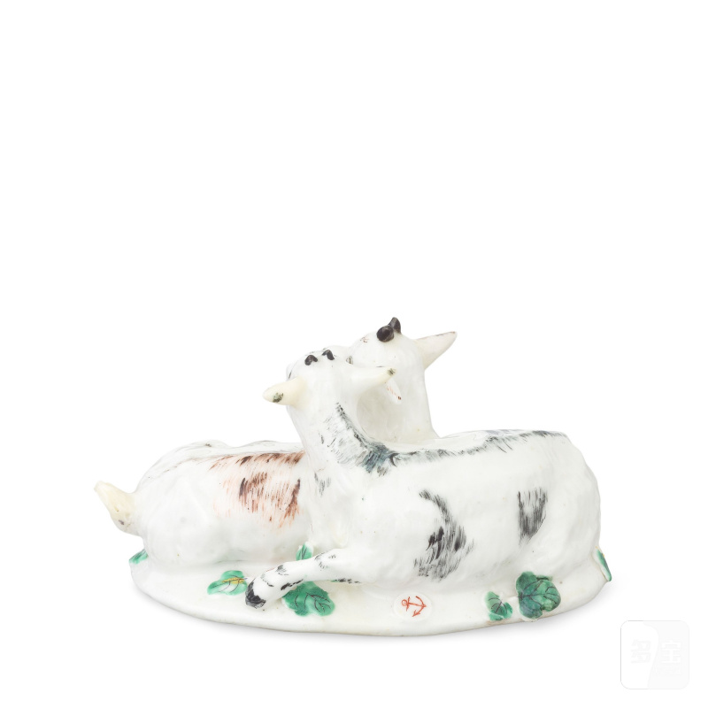 A very rare Chelsea group of two goats, circa 1750-52 - 图6